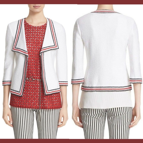 NWT $1695 St. John Collection Clair‎ Rever Collar 3/4 Sleeve Jacket [SZ 6 ] - Picture 1 of 8